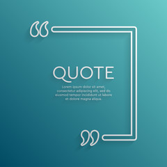 Vector template creative quote with bracket square