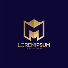 Luxury Letter M Logo Design Vector Template