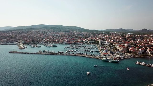 Areal of Vodice marina, city view