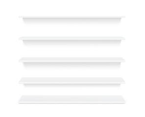Store shelf for presentations on a white background. Vector illustration. Can be use for template your design, promotion, advertising. EPS10. 