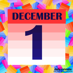 December 1 icon. For planning important day. Banner for holidays and special days. Illustration.