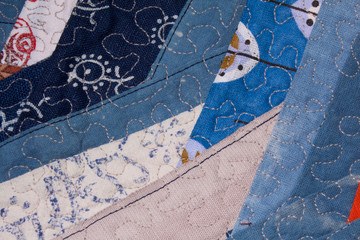quilted collage close up