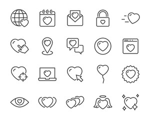set of heart icons, valentine, love, romance