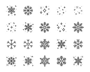 set of winter icons, snowflake, frozen