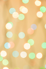 Abstract bokeh background. Defocused light from garland.