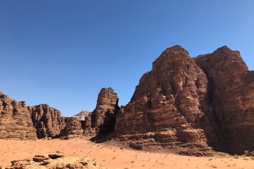 the fascinating arid and desert landscape of Wadi Rum