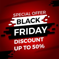Naklejka na ściany i meble black friday design template_special offer discount 50