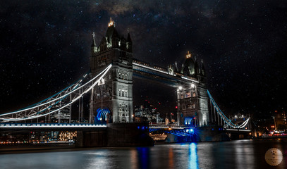 Fototapeta na wymiar Tower Bridge Under The Night Sky
