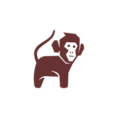 Monkey Body Logo Design Template Vector Illustration Isolated