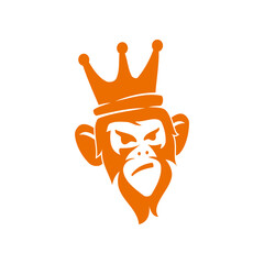 Monkey King Logo Design Template Vector Illustration Isolated
