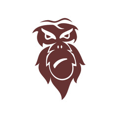 Monkey Head Logo Design Template Vector Illustration Isolated