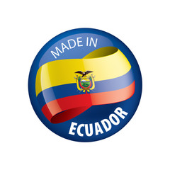 Obraz premium Ecuador flag, vector illustration on a white background