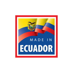 Ecuador flag, vector illustration on a white background