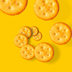 Salty biscuits crackers top view pattern 