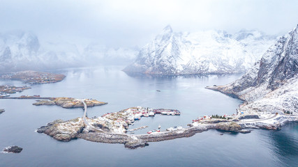 beautiful fishing town of reine at lofoten islands, norway	 - obrazy, fototapety, plakaty