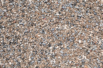 Wet round pebble. Beach ground texture