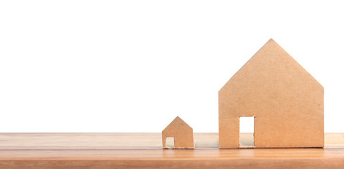 House Model on wooden there space.Home,Housing and Real Estate concept