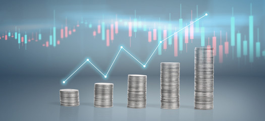 Stock market forex trading graph candlestick chart suitable for financial investment concept