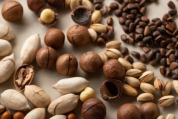 Different nuts top view