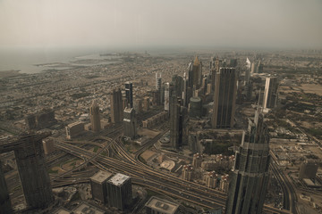 Fototapeta na wymiar The incredible scenery of the city of Dubai. Skyscrapers and Landmarks