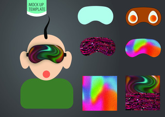 holographic foil,Corporate identity for business, presentations  Blindfold.Cloth sleeping eyes.