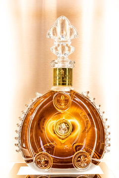 HONG KONG, February 6, 2019: Louis XIII is cognac with tribute to King Louis XIII of France, the reigning monarch when the Remy Martin family settled in the Cognac region