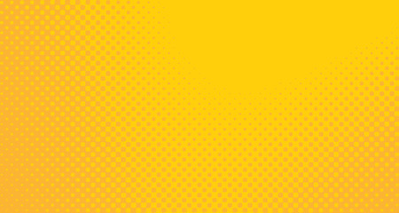 Orange halftone pop art background abstract vector comics style blank layout template with clouds beams and isolated dots pattern. For sale banner for your designe 1960s. with copy space eps10 © Big-Team-Studio ✅ 