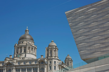 Obraz premium Port of Liverpool Building (or Dock Office) in Pier Head, along the Liverpool's waterfront, England, United Kingdom