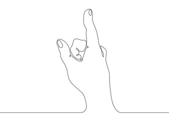 continuous line drawing Hand pointing direction finger