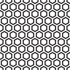 black and white seamless pattern with hexagon