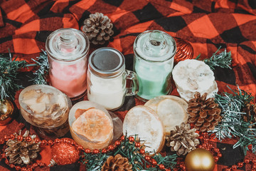 A variety of gifts for the New Year and Happy Christmas.