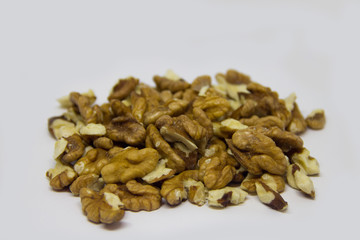 walnuts on a white background