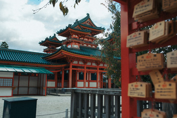 Fototapeta premium japan travel trip asian asia japon templo shrine temple culture japanese Kyoto photographer park photo lifestyle religion golden red night nightlife restaurant noche restaurante viaje