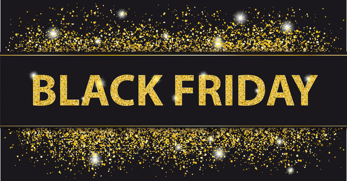 Black Friday Paper Banner Golden Sand