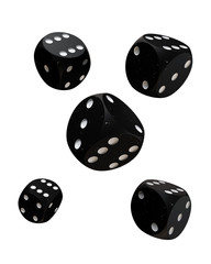 Black Modern Dices. Casino Gambling Concept - 3D Illustration