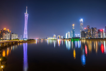 Fototapeta premium Guangzhou city night landscape in China