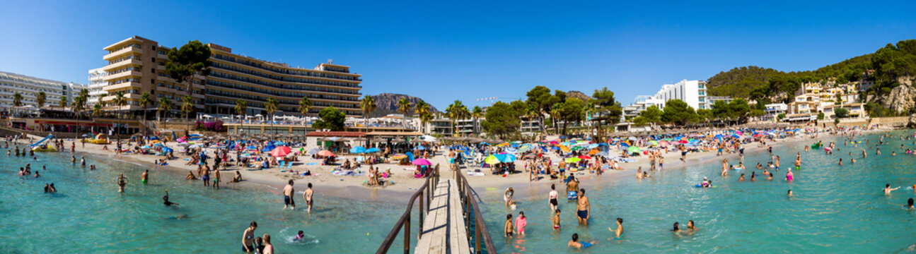 Beach at Camp de Mar, Andratx region, Mallorca, Balearic Islands, Spain