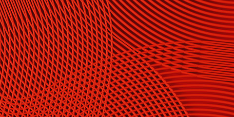 Abstract colorful background dynamic stylish wallpaper for product presentation. Red color strip curved lines background. 3d rendering illustration.