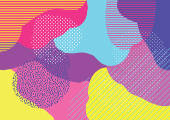 Obraz na płótnie Canvas Creative geometric colorful background with patterns. Collage. Design for prints, posters, cards, etc. Vector.