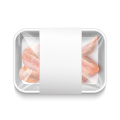 Isolated Chicken Wings Package in Realistic Style