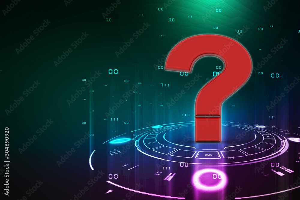 Poster 3d rendering question mark