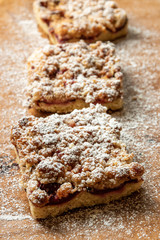 Homemade plum pie with crumble