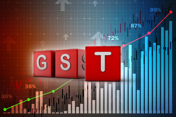 3d rendering GST Tax India crossword