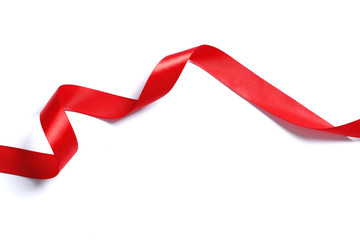 Red Festive Ribbon isolated on a white background