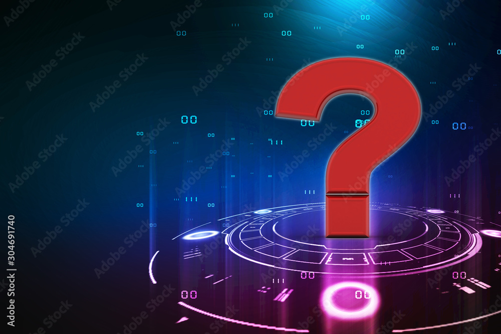 Poster 3d rendering question mark