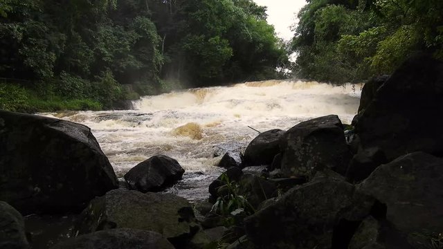 waterfall on Jacare Pepira river in Brotas city