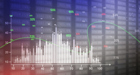 2d rendering Stock market online business concept. business Graph 