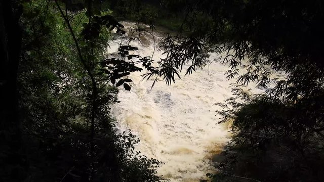 waterfall on Jacare Pepira river in Brotas city