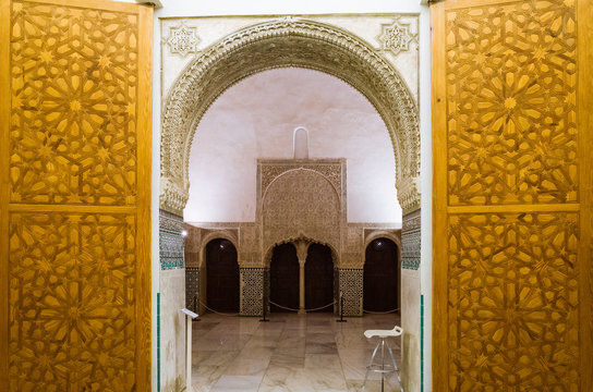 Granada, Spain - September 20th, 2019 : Qubba Main Hall Of The 13th Century Cuarto Real De Santo Domingo - Royal Quarters Of Santo Domingo - Or Almanxarra Palace.