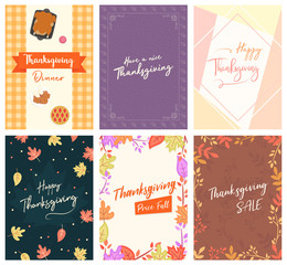 Obraz na płótnie Canvas Thanksgiving a4 Flyer Banner poster template vector illustration Autumn holiday